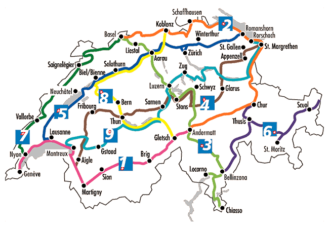 nationale routes fietsen zwitserland
